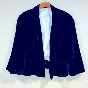 Walter Girl navy Blue velveteen Blazer Jacket Womens Size 10 holiday party